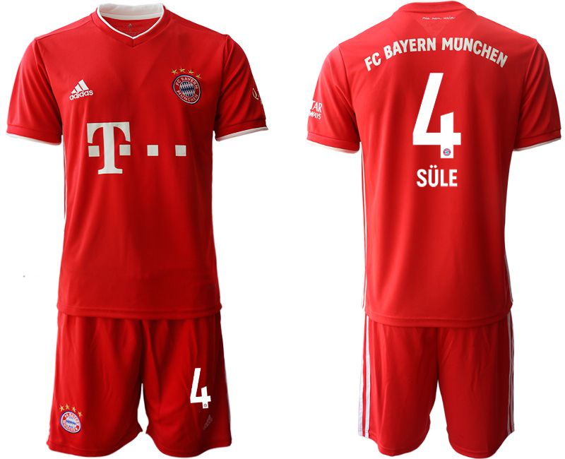 Men 2020-2021 club Bayern Munich home #4 red Soccer Jerseys